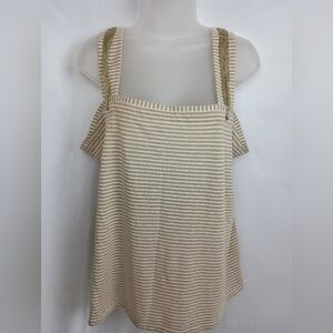 2/$30 Striped Beige and White SOFT SURROUNDINGS Top (#330)